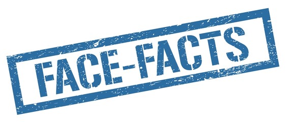 FACE-FACTS blue grungy rectangle stamp.