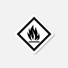 Flammable, packaging sign icon sticker