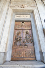 Porta santa that mean Holy door at Basilica Santa Maria Maggiore in a chapel of the Basilica of St....