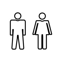 Toilet Men And Woman Sign Flat Icon Design Vector Template Illustration