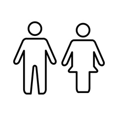 Toilet Men And Woman Sign Flat Icon Design Vector Template Illustration