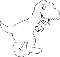 T rex dinosaur, dangerous extinct predator silhouette illustration. Ancient creature, tyrannosaurus design element. Carnivore jurassic period beast