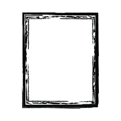 Grunge Border. Vector brush strokes square of paint on white background. Ink hand drawn paint brush square. Logo, label design element vector illustration. Black abstract grunge square. Frame