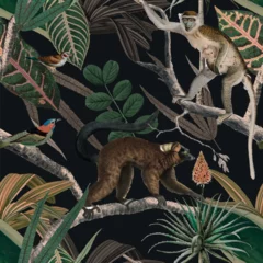 Schilderijen op glas Wildlife seamless pattern vector background © Rawpixel.com