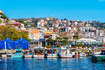 Fototapeta na wymiar Sariyer Town harbour view in Istanbul.