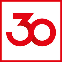 30th year vector logo design, foundation anniversary