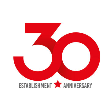 30th year vector logo design, foundation anniversary