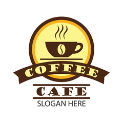 coffee shop logos, label, badge with text space for your slogan tagline,  vector illustration.