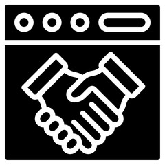 Icon of online partnership, online glyph design