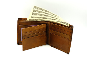 wallet with dollars