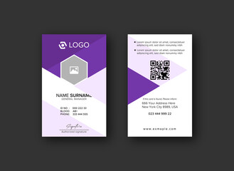 Modern ID Card Template with an author photo place | Office Id Card Layout | Employee Id Card for Your Business or Company