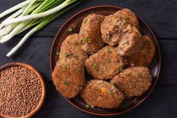 Fried buckwheat cutlets