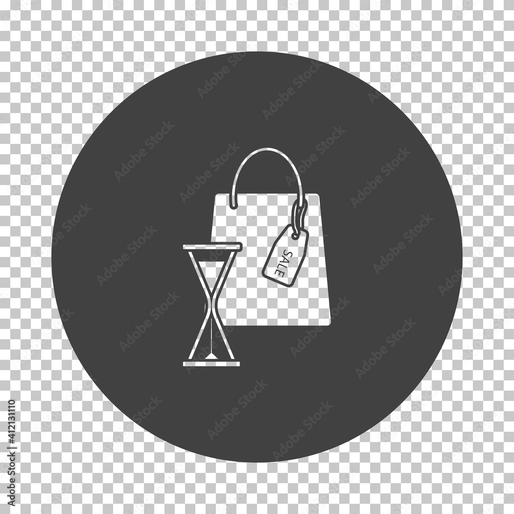 Poster Sale Bag With Hourglass Icon