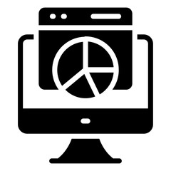 Icon of web analytics, solid design
