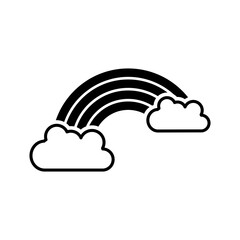 Rainbow And Cloud Icon Design Vector template
