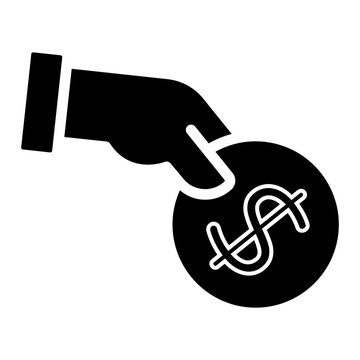 Icon of donation, glyph design
