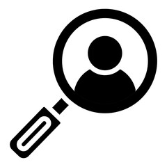        Icon of search employee, solid design