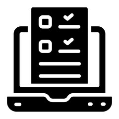 Icon of online list, solid design
