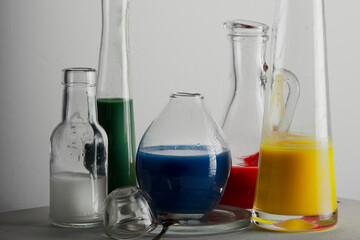 glass vessels of different shapes