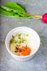 Egg baked in ramekin