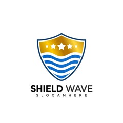 Abstract Shield Wave Logo Design. Creative Idea logos designs Vector illustration template