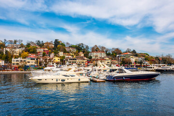 Fototapeta na wymiar Istinye harbour view in Istanbul