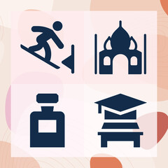 Simple set of travelling related filled icons