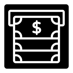 An icon design of atm withdrawal, editable vector