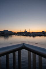 sunset in the harbor