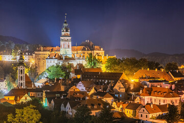 Lights of Český Krumlov - view on castle
