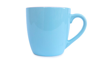 Blue and pink cup isolated on a white background.