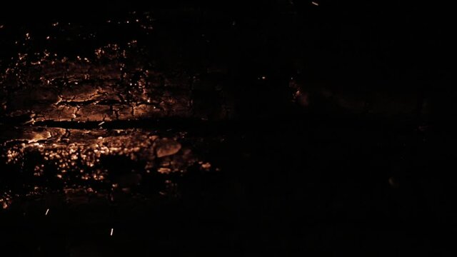 Wood fire slow motion art effect, HD