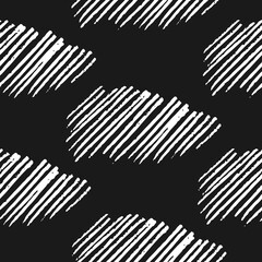 Seamless pattern with rough pencil scribbles. Grunge texture with chalk edge charcoal lines. Vector isolated  marker ink background.