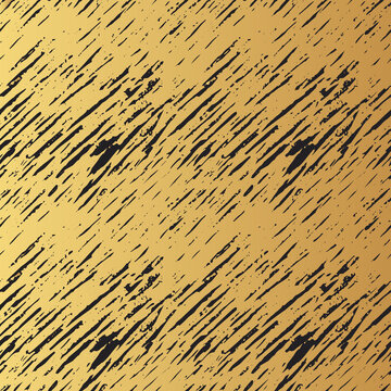 Hand drawn golden pencil scribbles seamless pattern. Vector isolated simple stroke background for wrapping paper. Gold rough torn texture.
