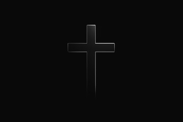 Holy cross or religion crucifix on silhouette background with believe concept. 3D rendering.