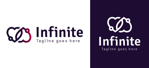 Fototapeta na wymiar Infinity Love Logo Design