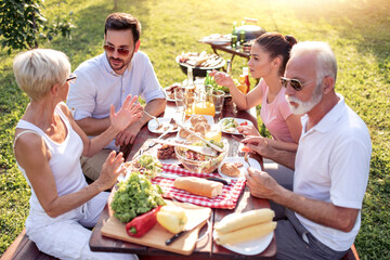 Family having a barbecue party