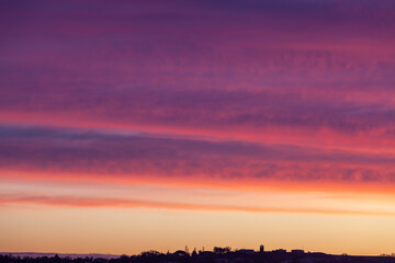 Fototapeta na wymiar Cloudy sky at sunrise