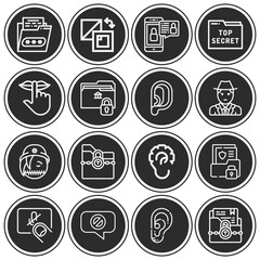 Fototapeta premium 16 pack of silence lineal web icons set