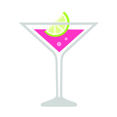 cosmopolitan cocktail drink, isolated vector icon 