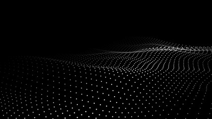 Abstract digital wave of particles. 3d futuristic background illustration. Digital background.  illustration