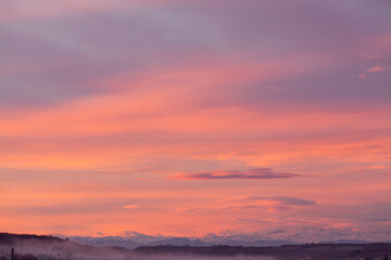 Cloudy sky at sunrise