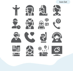 Simple set of anticipate related filled icons.