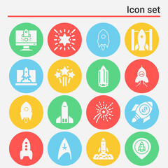 16 pack of missiles  filled web icons set