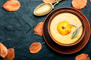 Quince cold dessert soup