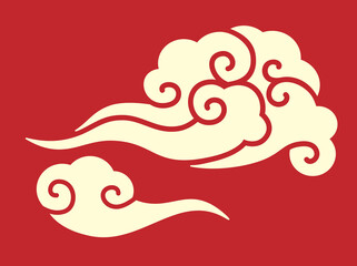 Asia Chinese new year style cloud pattern, vector
