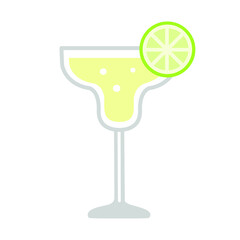 classic lime drink margarita cocktail icon - vector illustration