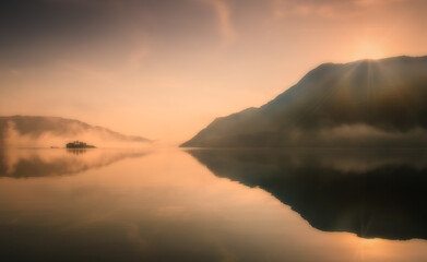 sunrise over the lake