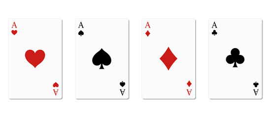 トランプカードのエースのセット
