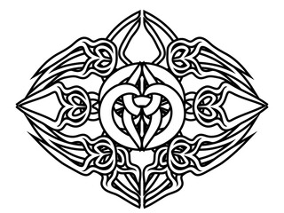 isolated abstract symbol in ancient celtic style
